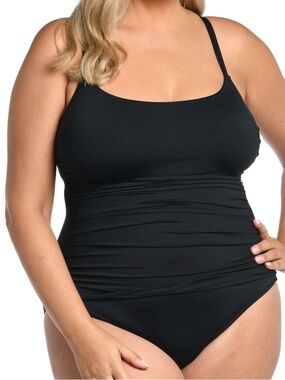 LA BLANCA Island Goddess Lingerie One Piece - Black, Plus size 22W,NWT
